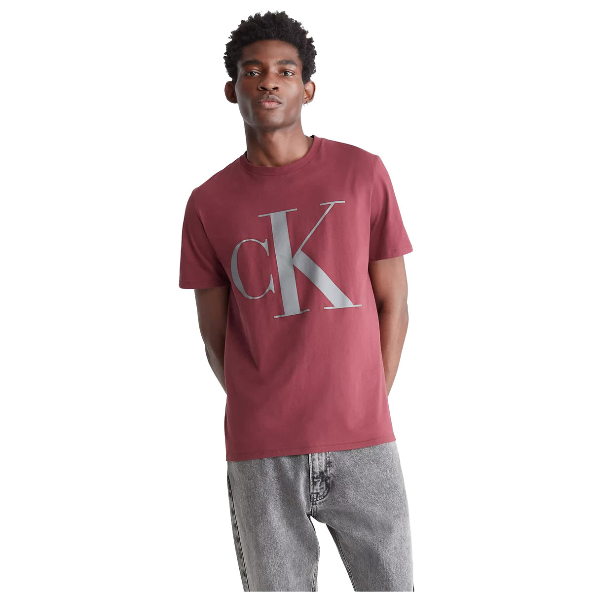 Calvin Klein Men Monogram T-shirt (Tawny Port)