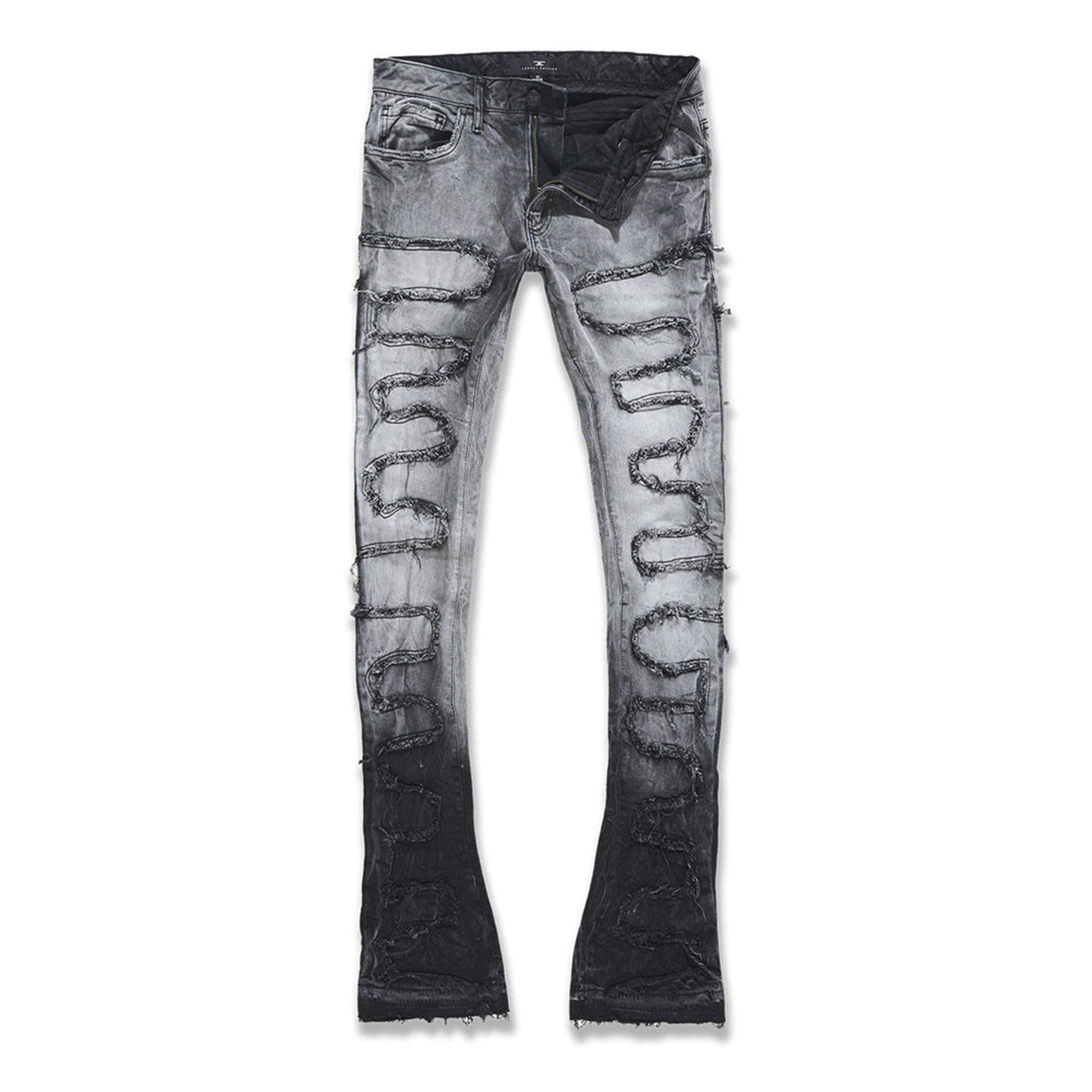 Jordan Craig Men Martin Stacked Python Jeans (Concrete)-Concrete-32W x 38L-Nexus Clothing