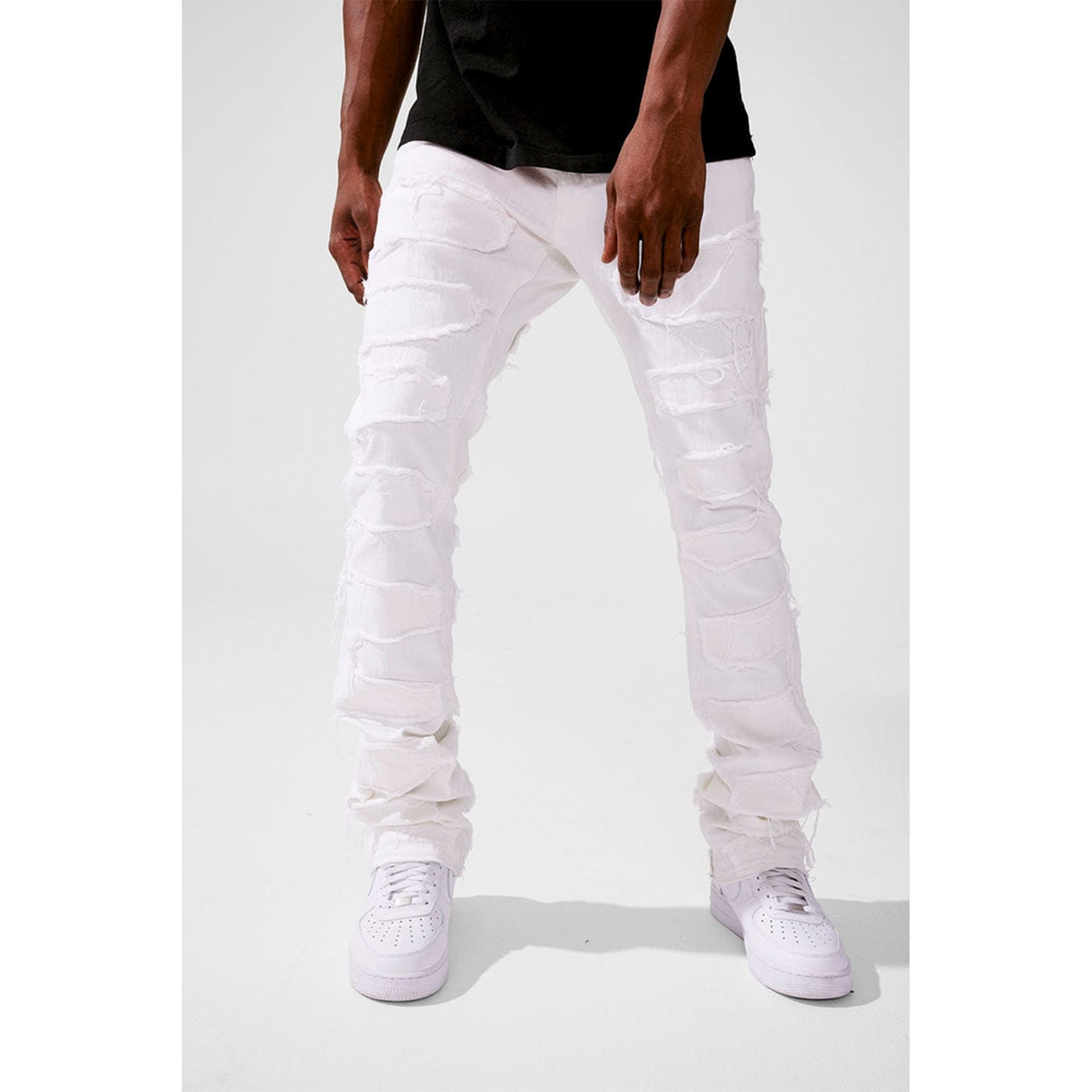 Jordan Craig Men Martin Stacked Python Jeans (Plaster)-Nexus Clothing