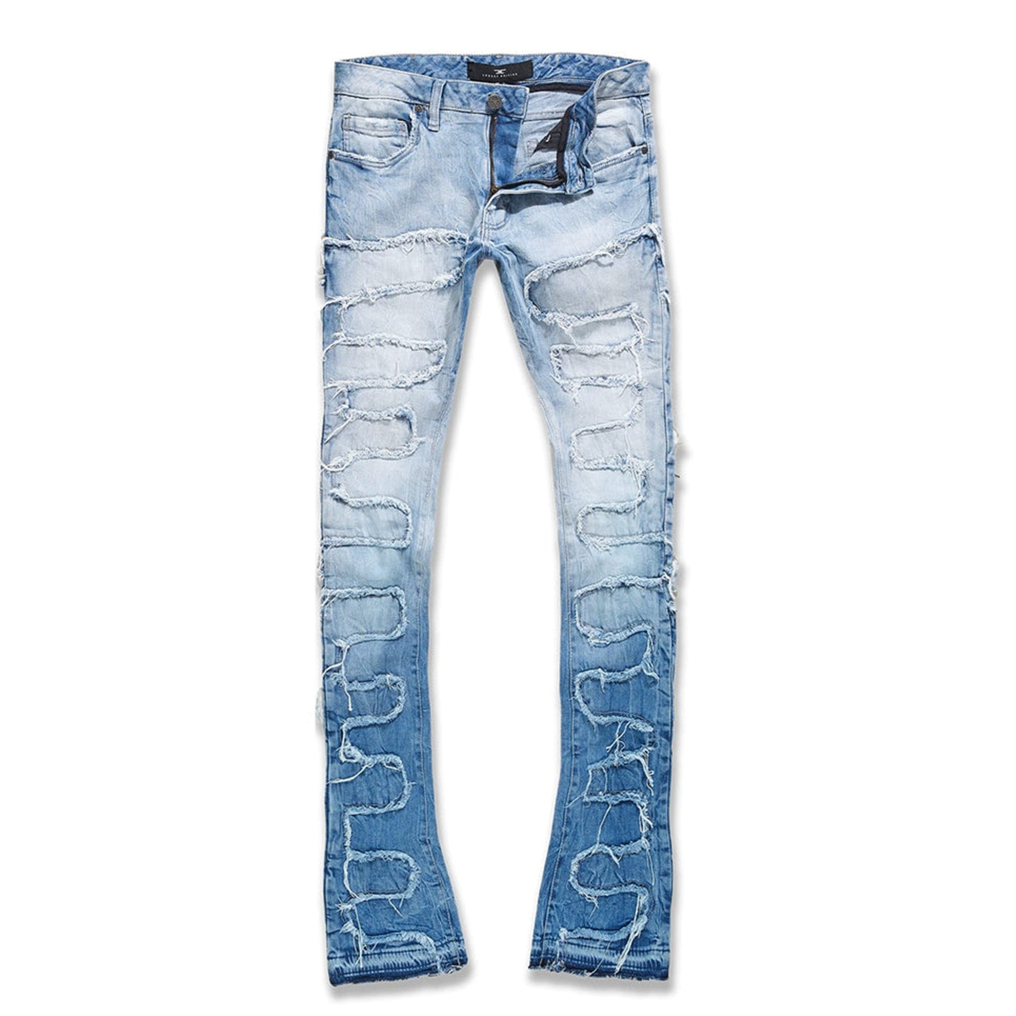 Jordan Craig Men Martin Stacked Python Jeans (Sky Blue)-Sky Blue-32W x 38L-Nexus Clothing