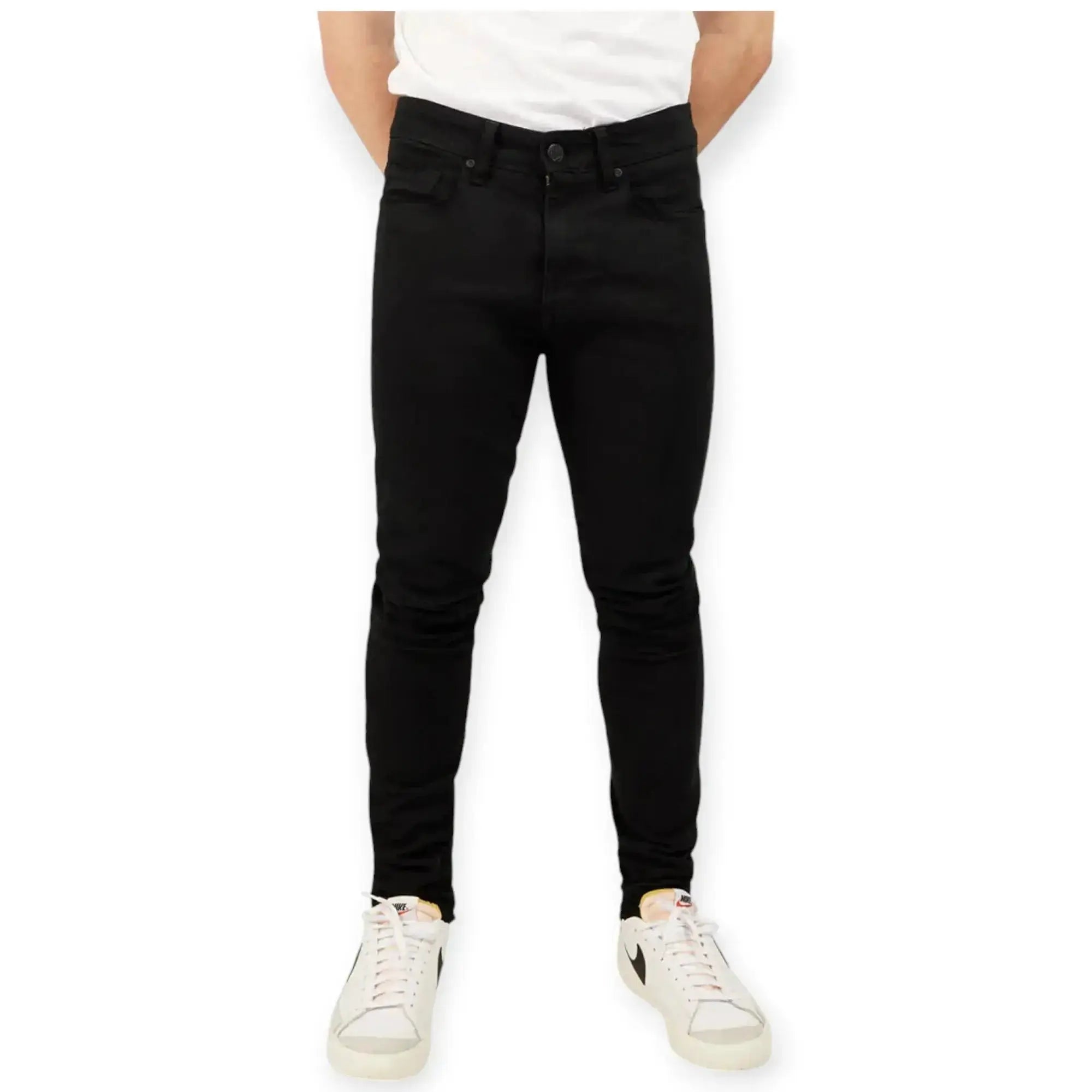 Jordan Craig Men Sean Knee Shreds Jeans (Jet Black)