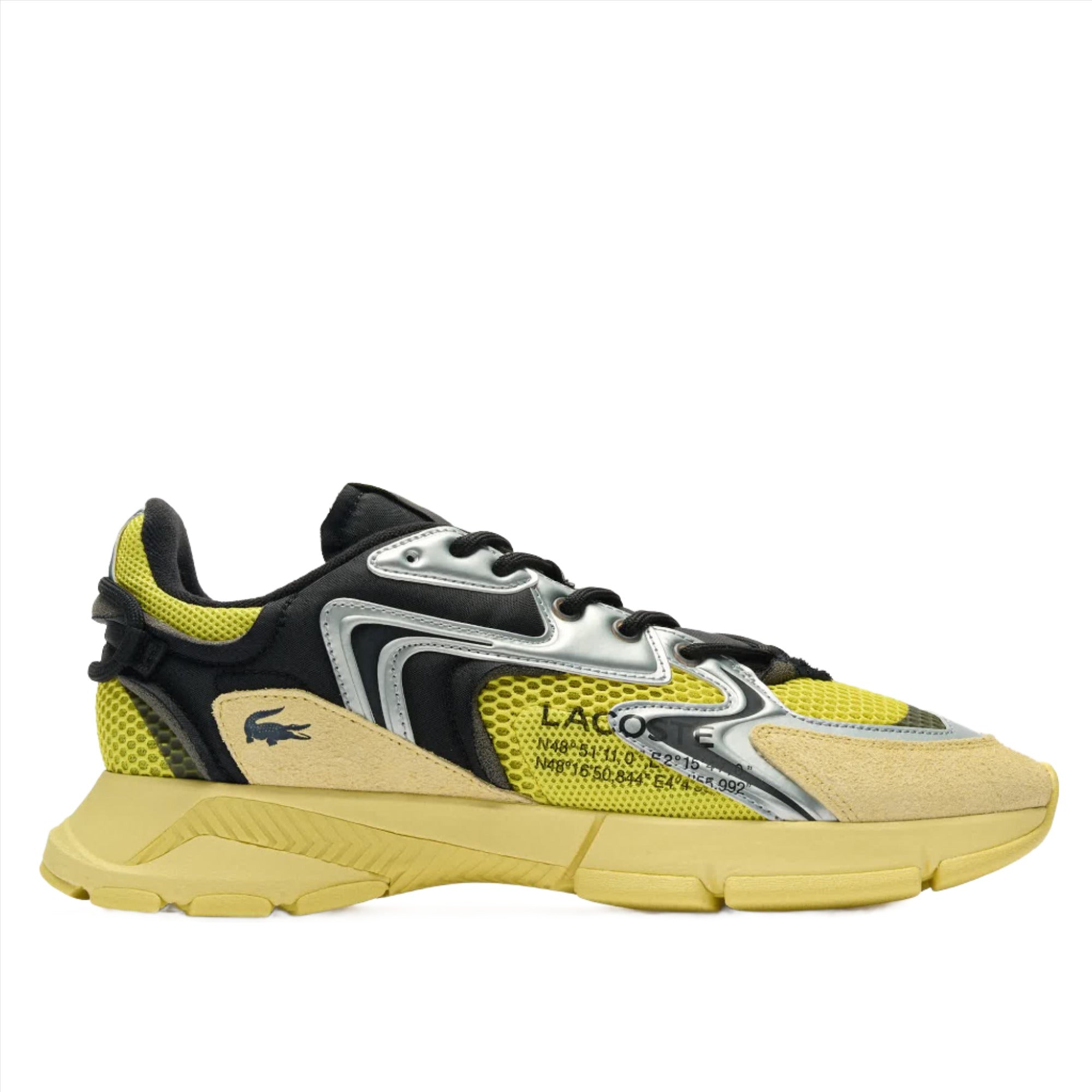 LACOSTE Men L003 NEO Contrasted Sneakers (Yellow Black)-Yellow Black-9-Nexus Clothing