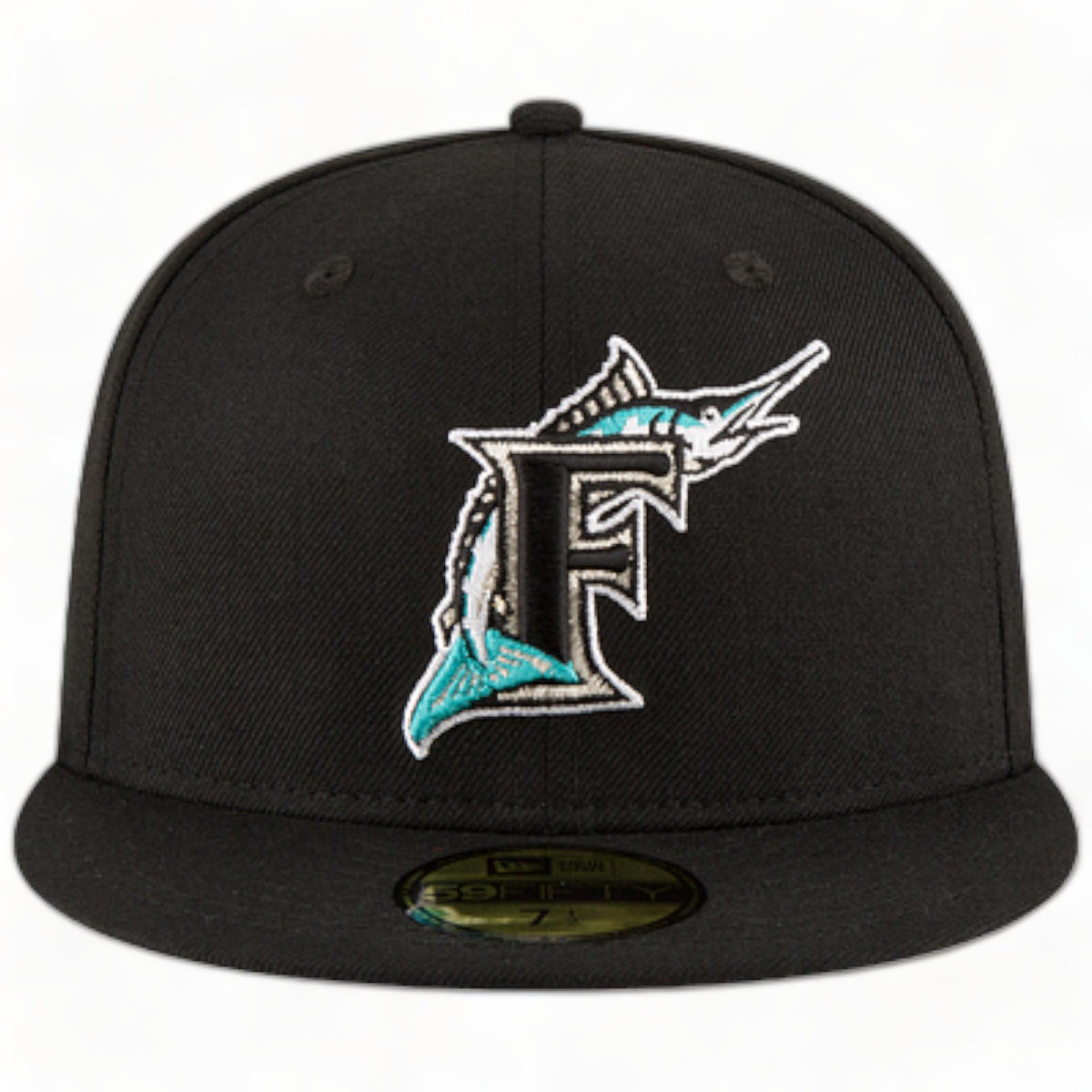 Florida Marlins 1997 World Series Patch New Era 59FIFTY Fitted Hat (Black Gray Under BRIM) 7 1/8