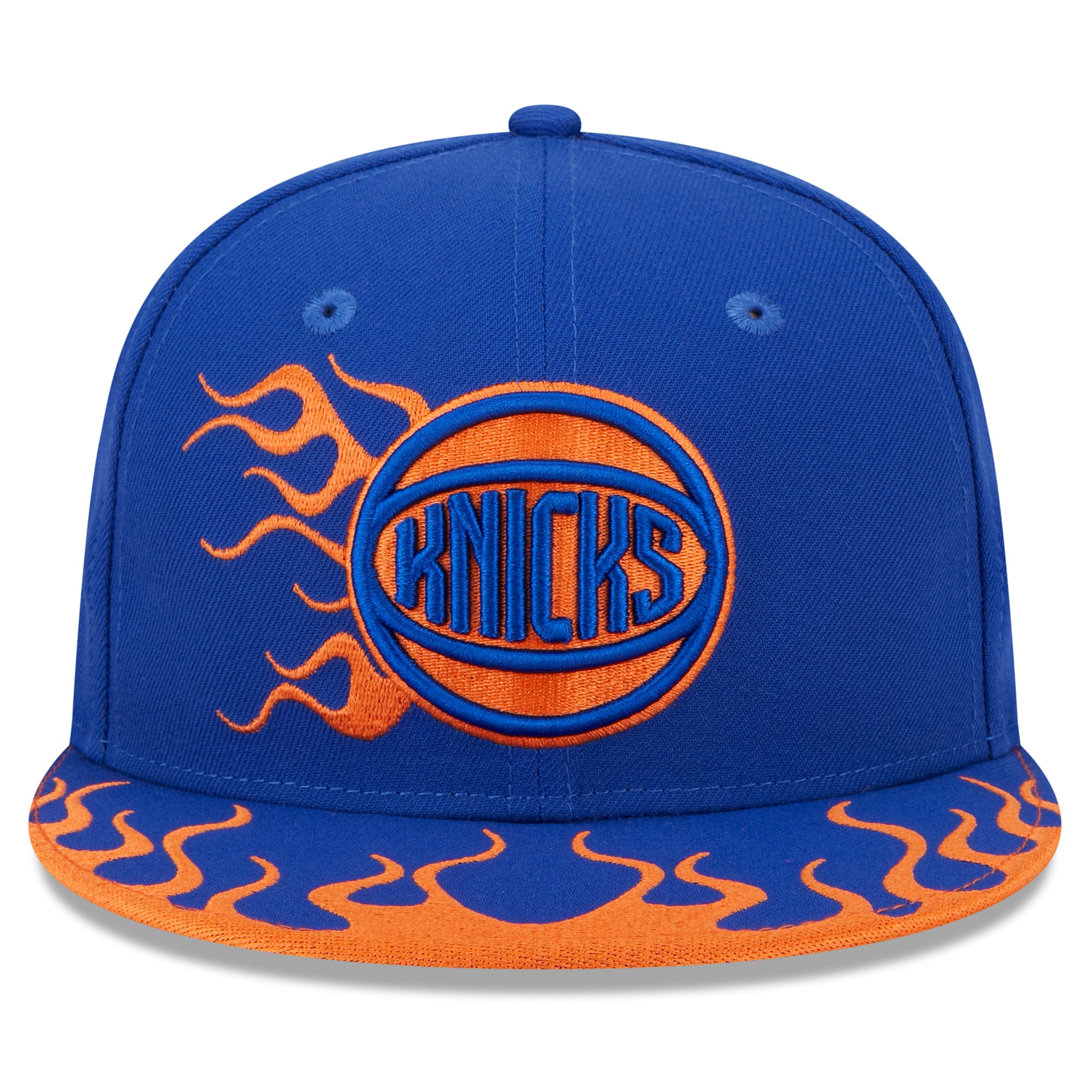 New Era Men New York Knicks Snapback Hat (Blue Orange)