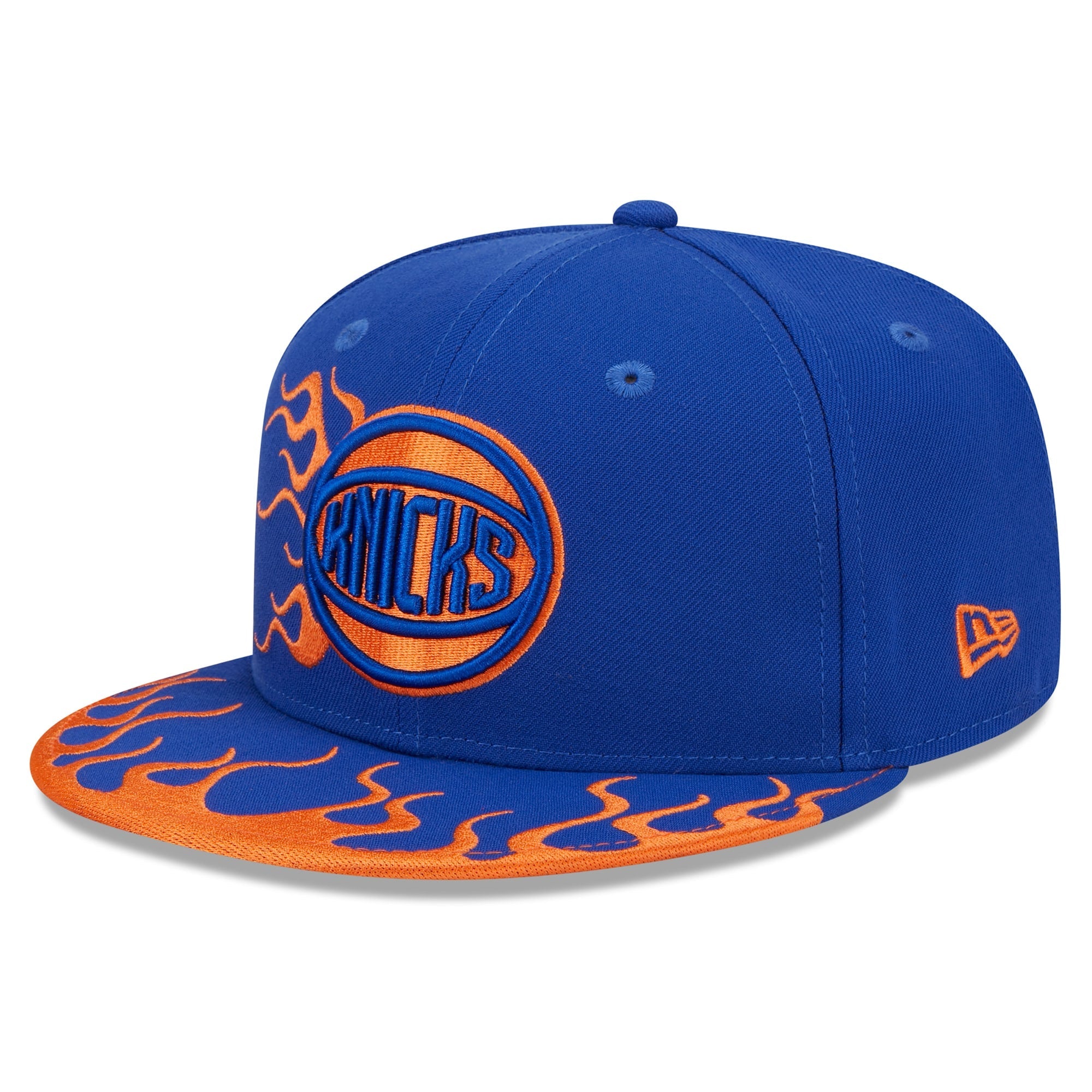 New Era Men New York Knicks Snapback Hat (Blue Orange)