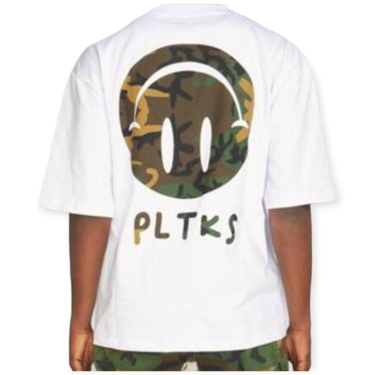 Politics Men Oversized Camo Print Tee-Shirt (White Army Camo), White Army Camo / XX-Large