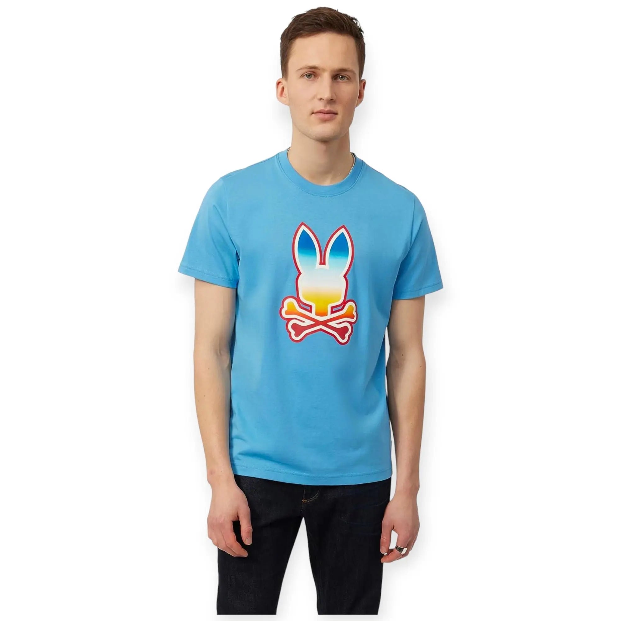 Psycho Bunny Shirt Men Guy Graphic (Cool Blue) Psycho Bunny Shirt Men Guy Graphic (Cool Blue)