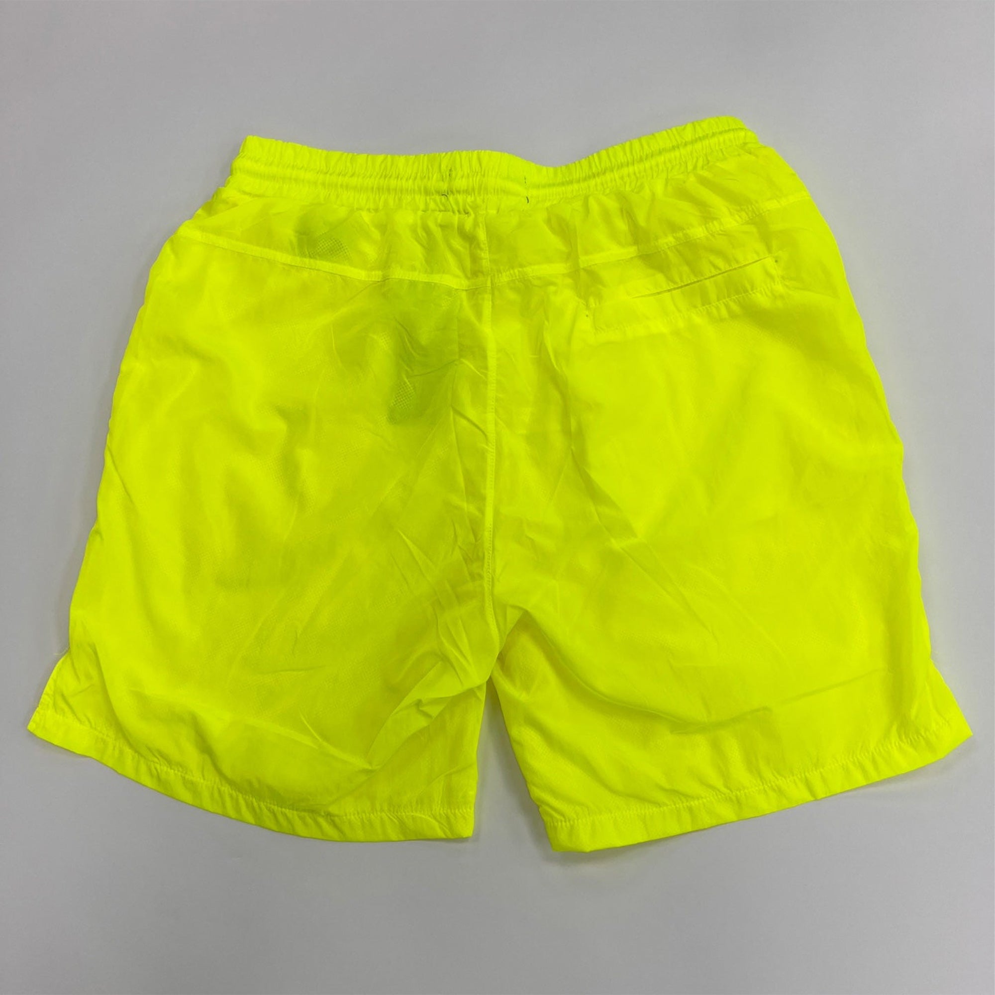 Rebel Minds Men Crinkled Nylon Neon Shorts (Neon Yellow)2