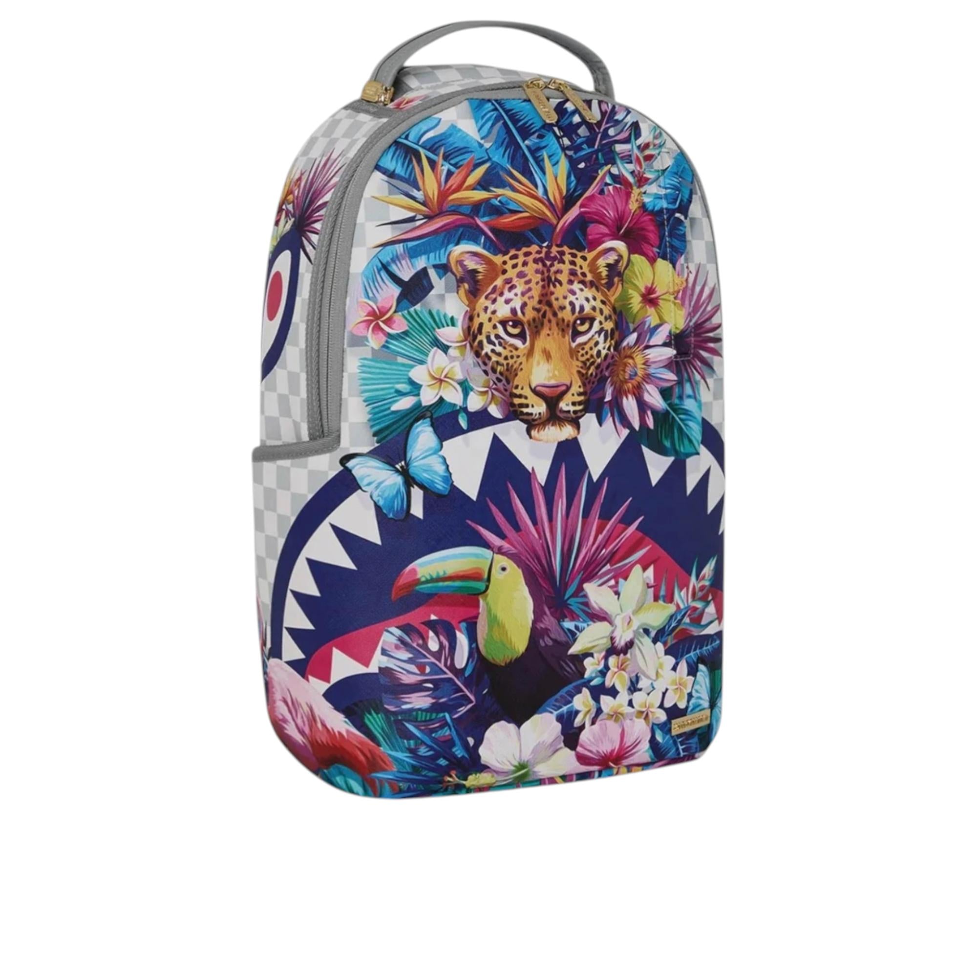 SprayGround Men Flowering Jungle Shark DLXSV Backpack Multi