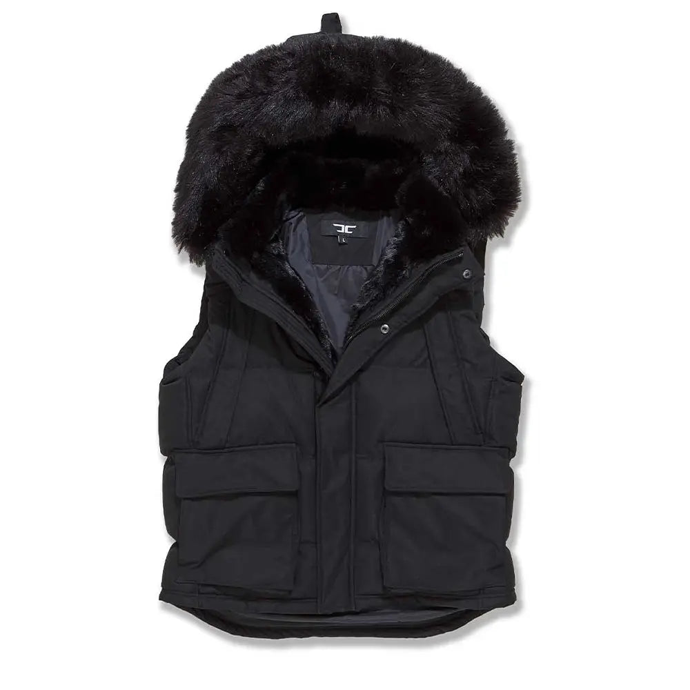Jordan Craig vest Men Yukon Fur Puffer Vest (Black)