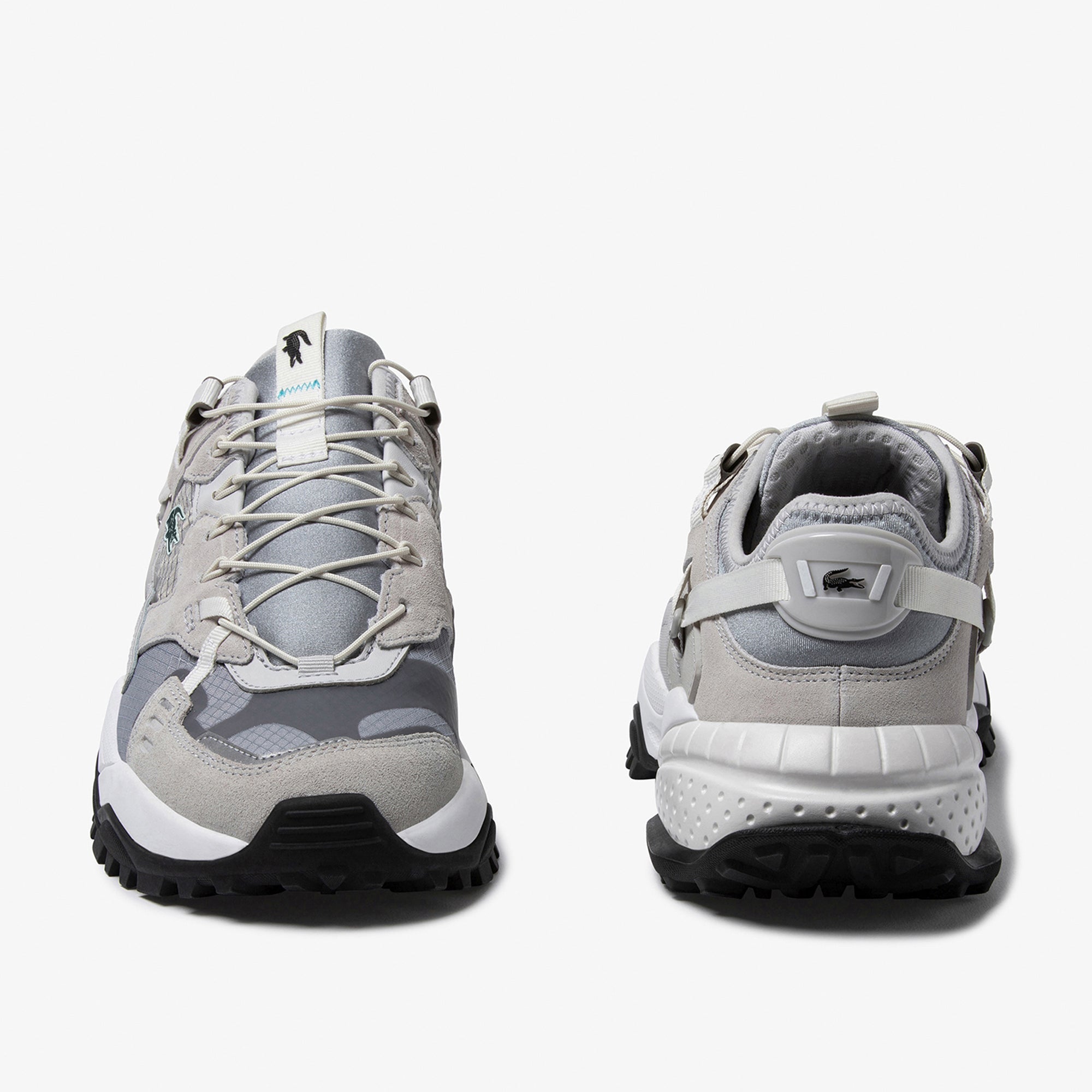 LACOSTE Men L-Guard Breaker Textile and Suede Sneakers (Grey)-Nexus Clothing