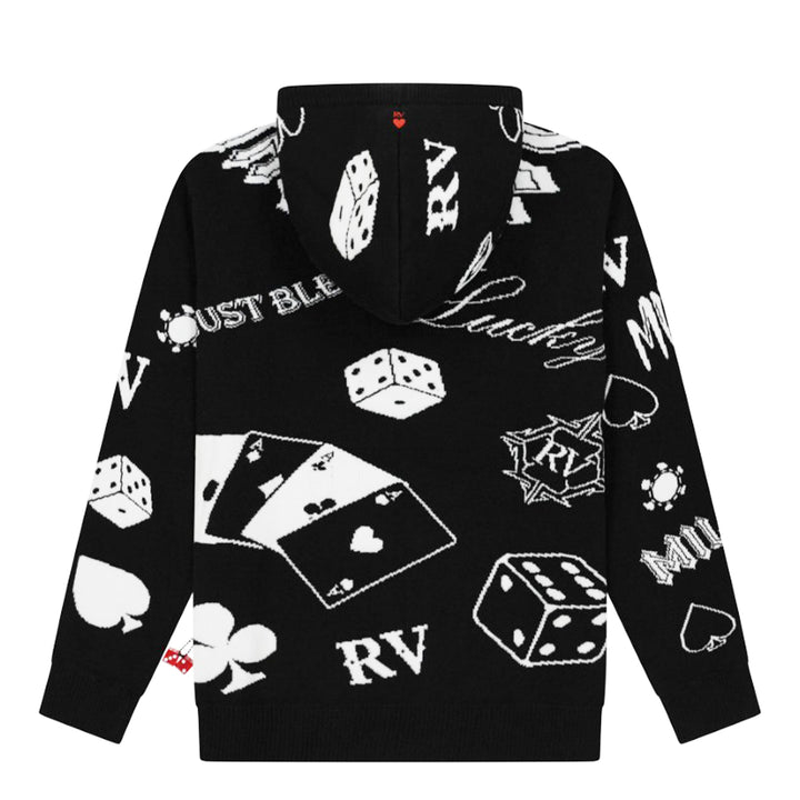 Roberto Vino Milano Men Milano Games Zip Up Sweater Hoodie (Black)