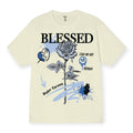 3Forty Inc Men Blessed Rose Tee - Soft Comfy Fit - Natural
