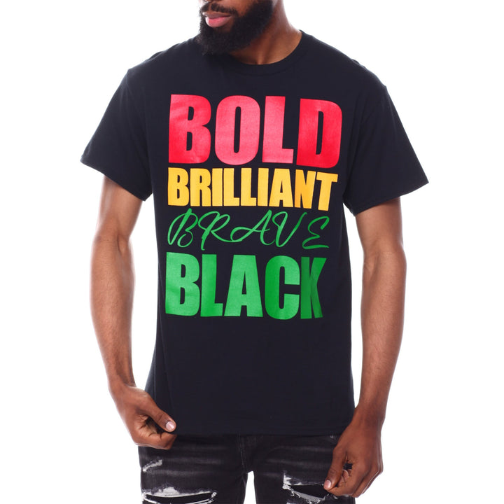 3Forty Inc Men Bold Brilliant Brave T-Shirt (Black)-Black-Small-Nexus Clothing