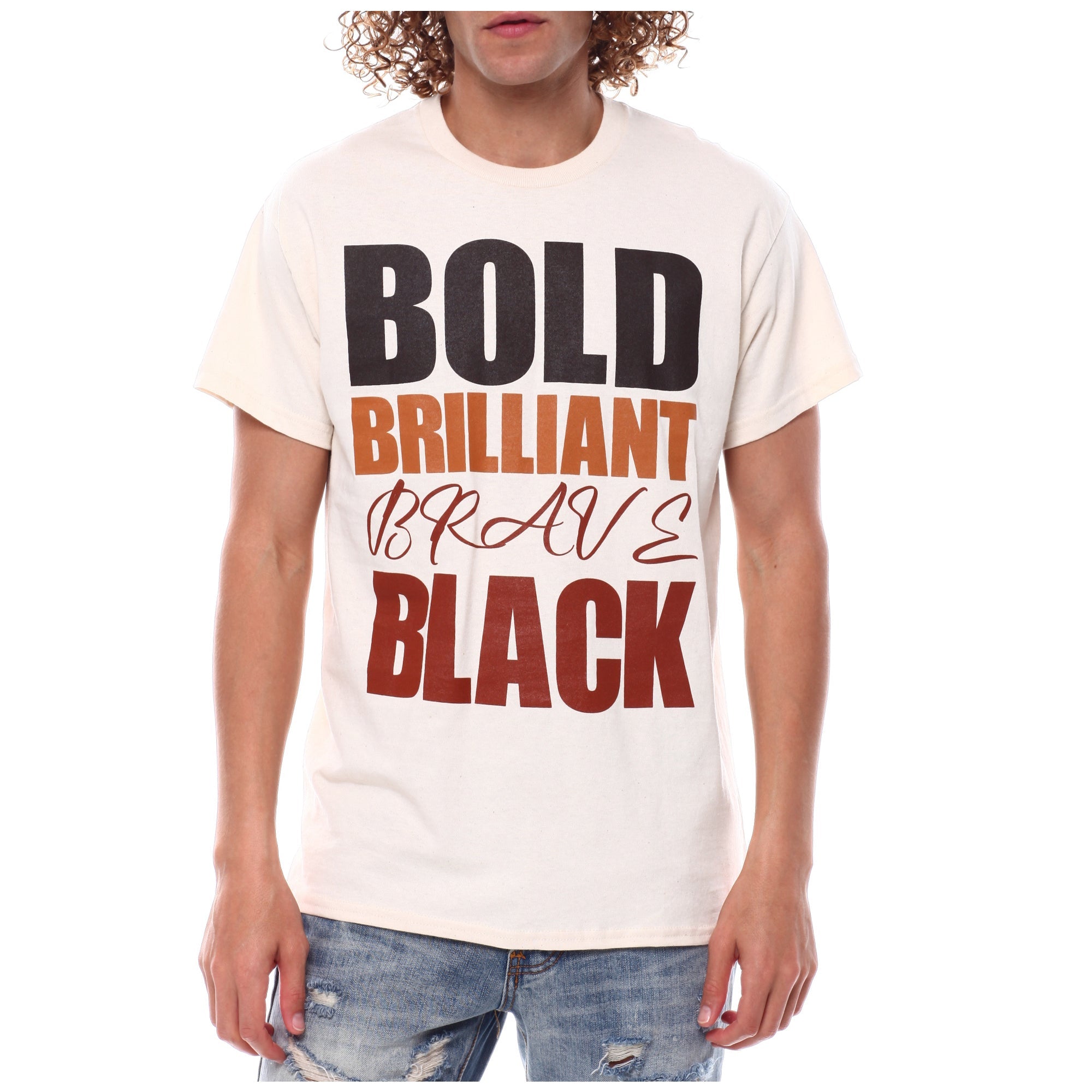 3Forty Inc Men Bold Brilliant Brave T-Shirt (Natural)-Natural-Small-Nexus Clothing