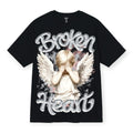 3Forty Inc Men Broken Heart Comfortable Fit Tee Black