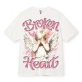 3Forty Inc Men Broken Heart Comfortable Fit Tee White