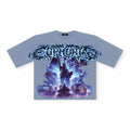 3Forty Inc Men Euphoria Oversized Crop Tee Acid Blue