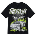 3Forty Inc Men Freedom Tee (Black Lime)