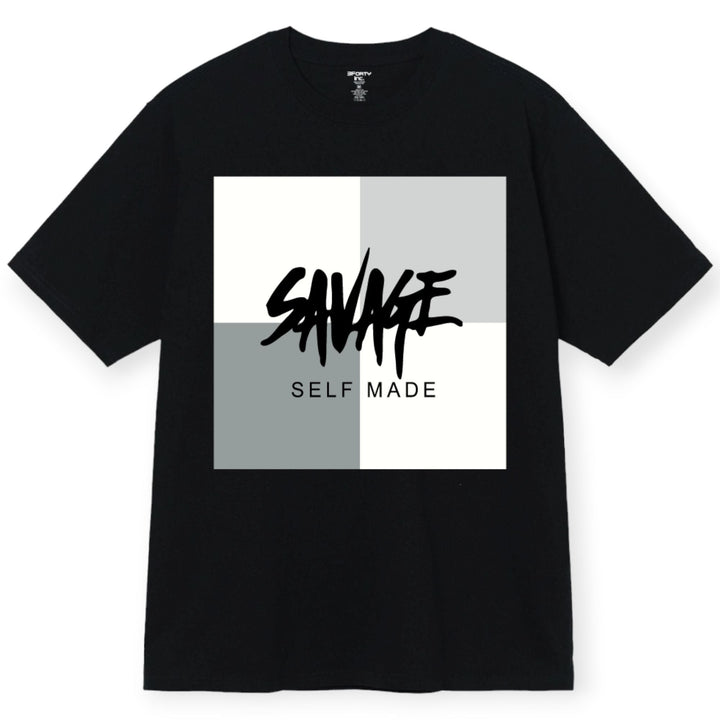 3Forty Inc Men SAVAGE COLOR BLOCK T-Shirt(Black)-Black-XXX-Large-Nexus Clothing