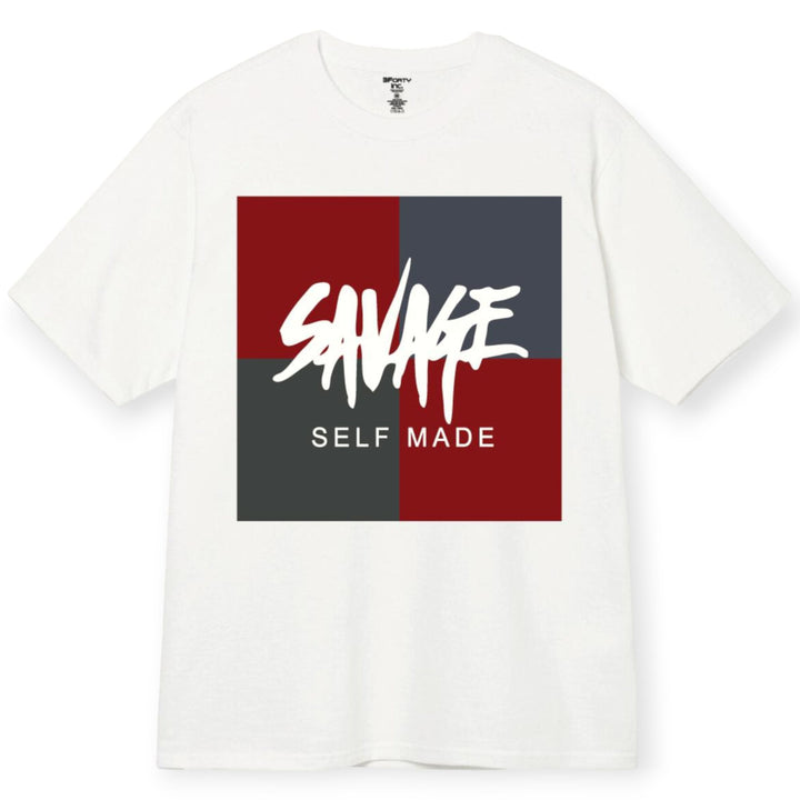 3Forty Inc Men SAVAGE COLOR BLOCK T-Shirt(White)-White-XXX-Large-Nexus Clothing