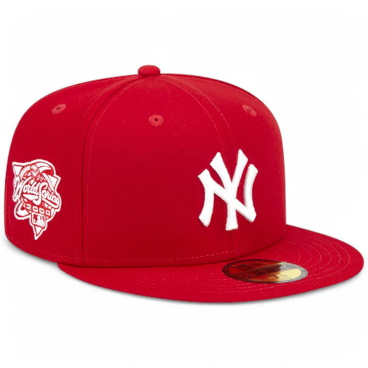 New Era Men 59Fifty NY Yankees Evergreen Side Patch Fitted (Red White)