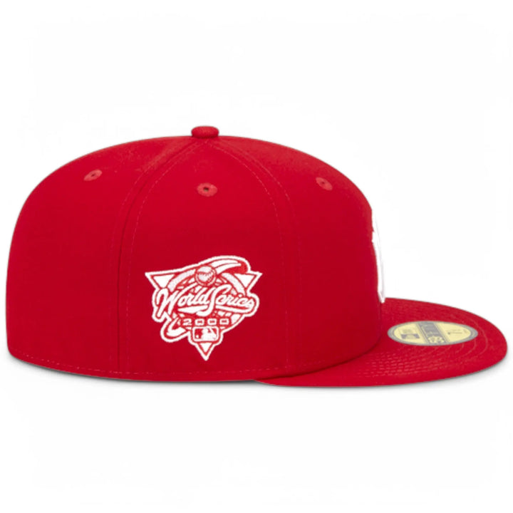 New Era Men 59Fifty NY Yankees Evergreen Side Patch Fitted (Red White)