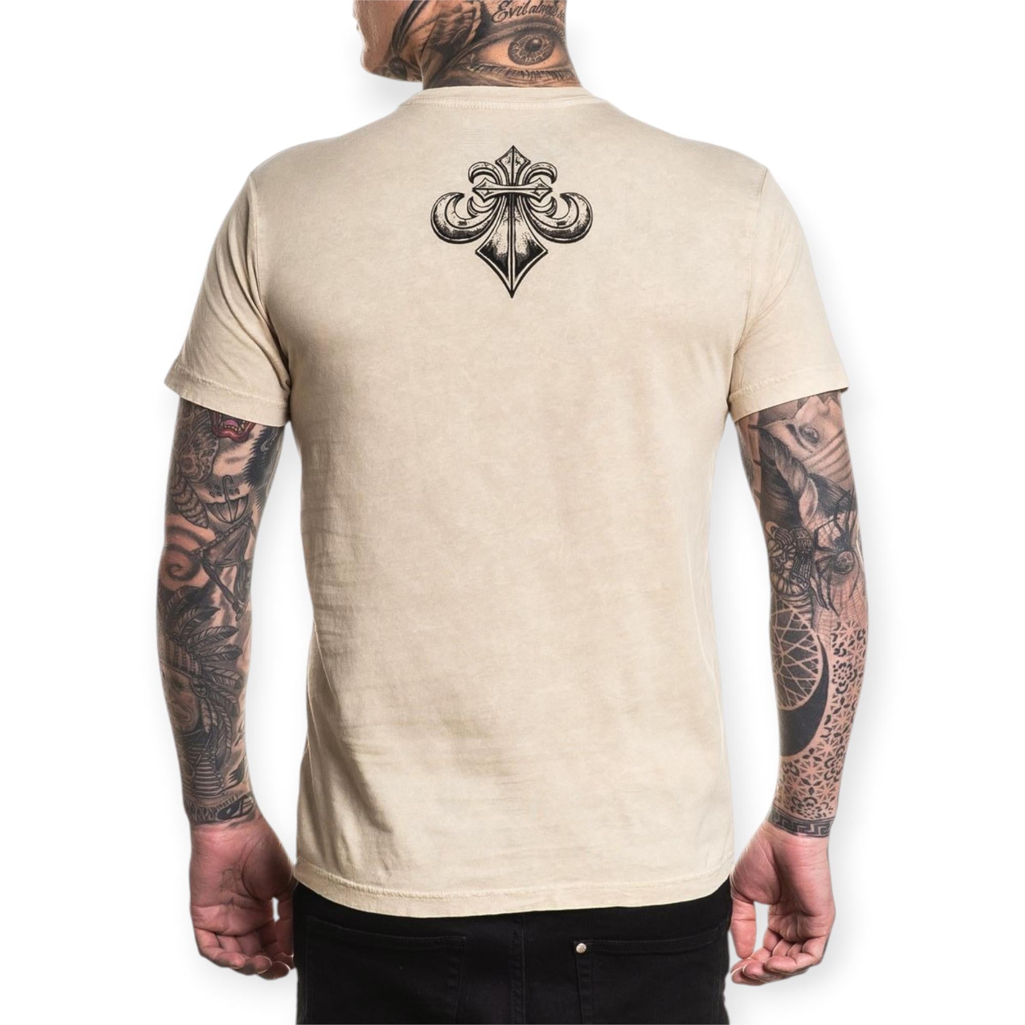 Affliction Men Descending Crown Tee - Sand Heavy Lava
