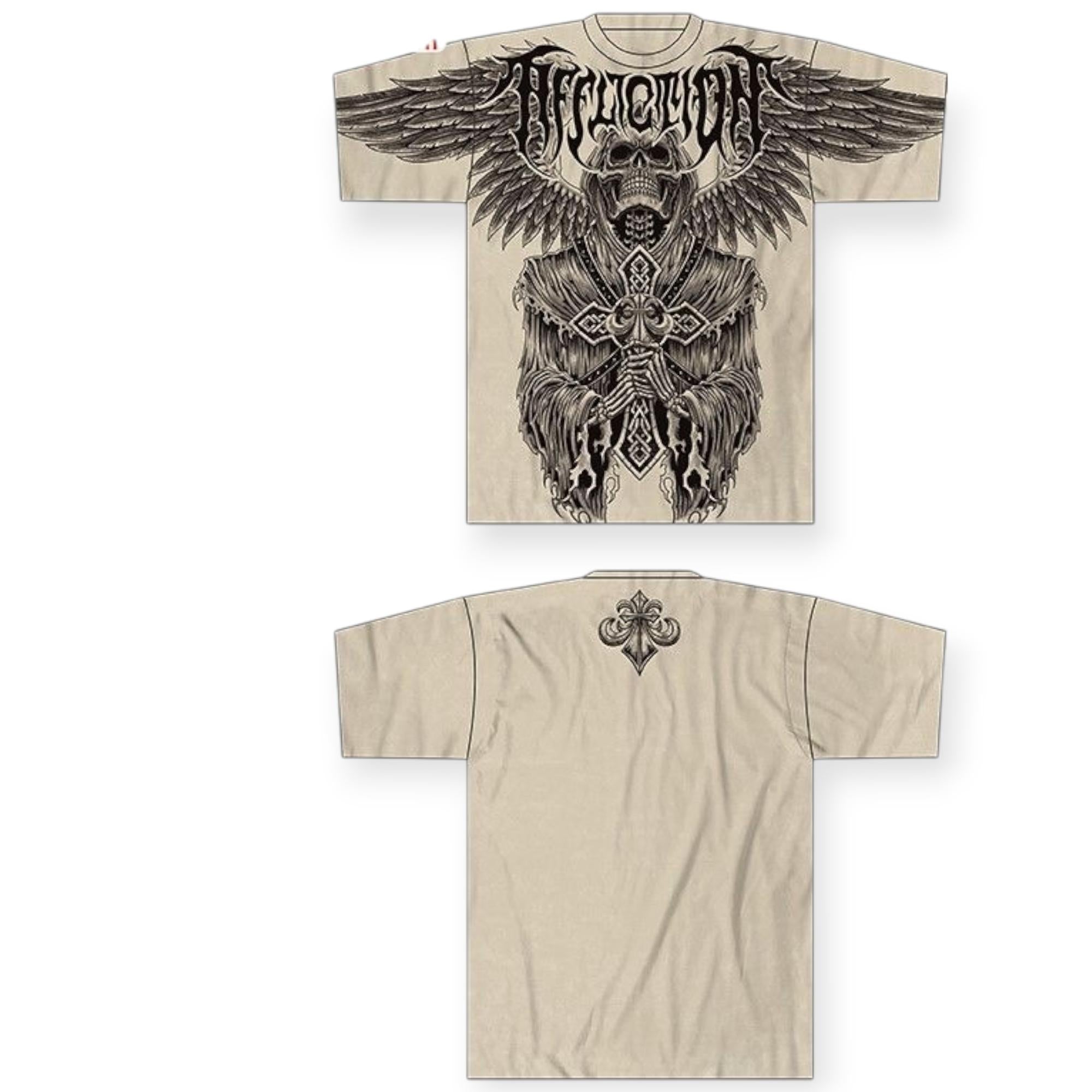 Affliction Men Descending Crown Tee - Sand Heavy Lava