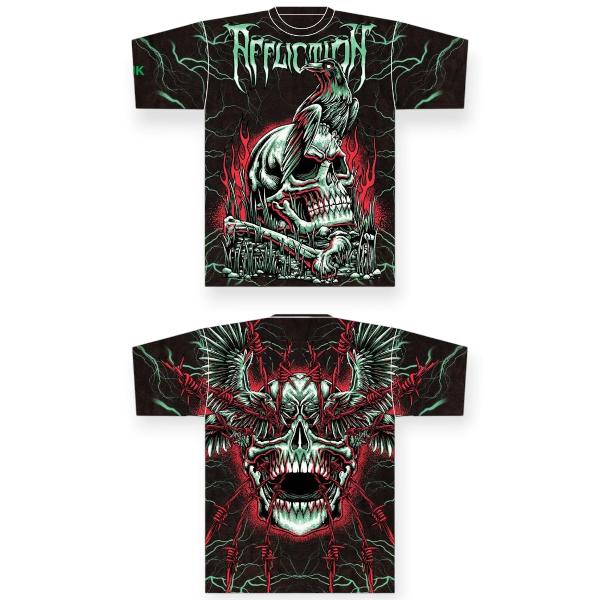 Affliction Men Ghost Image Tee Black Brown Lava