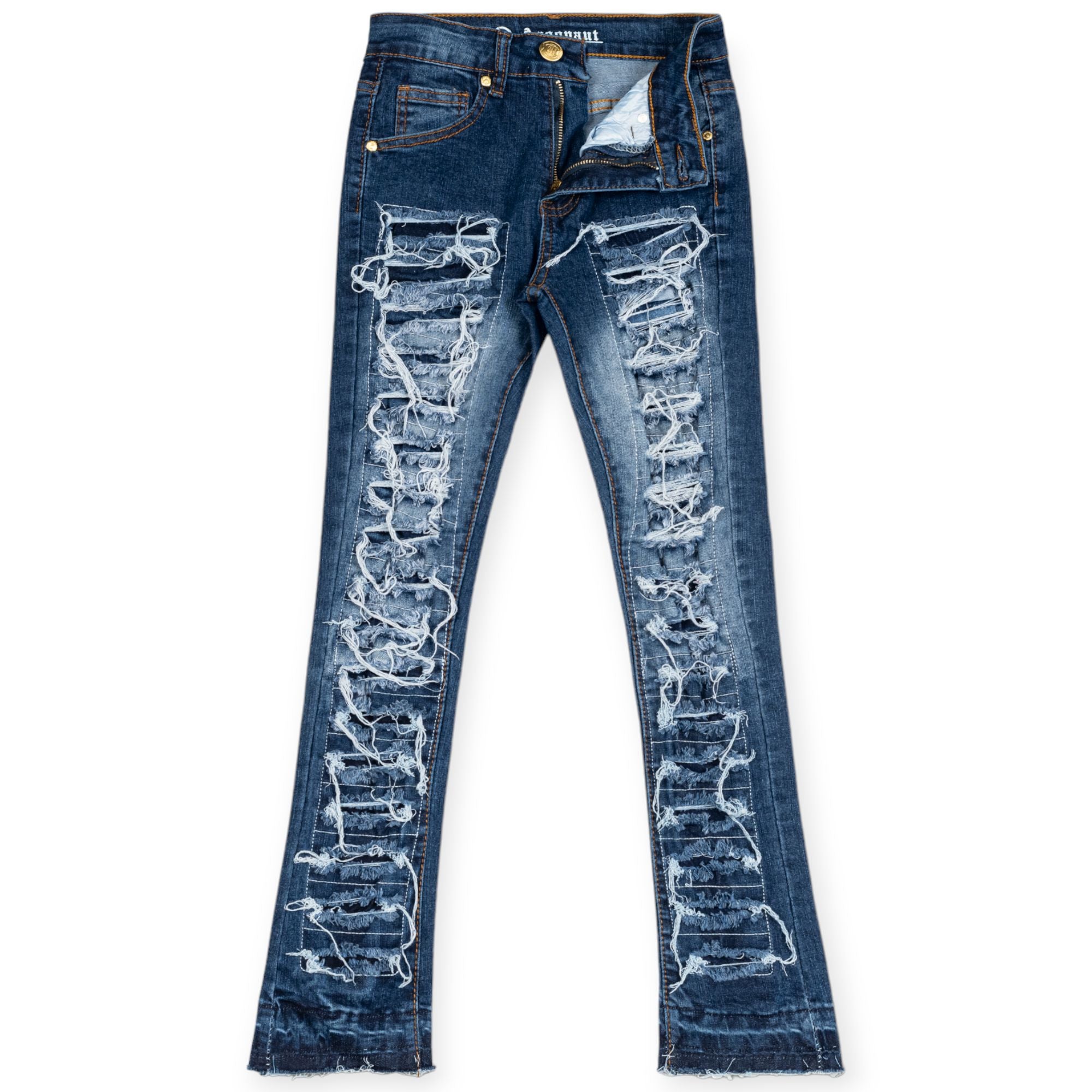 Argonaut Nations Boys Ripped Stacked Jeans (Deep Blue)-Deep Blue-8-Nexus Clothing