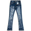 Argonaut Nations Boys Ripped Stacked Jeans (Deep Blue)