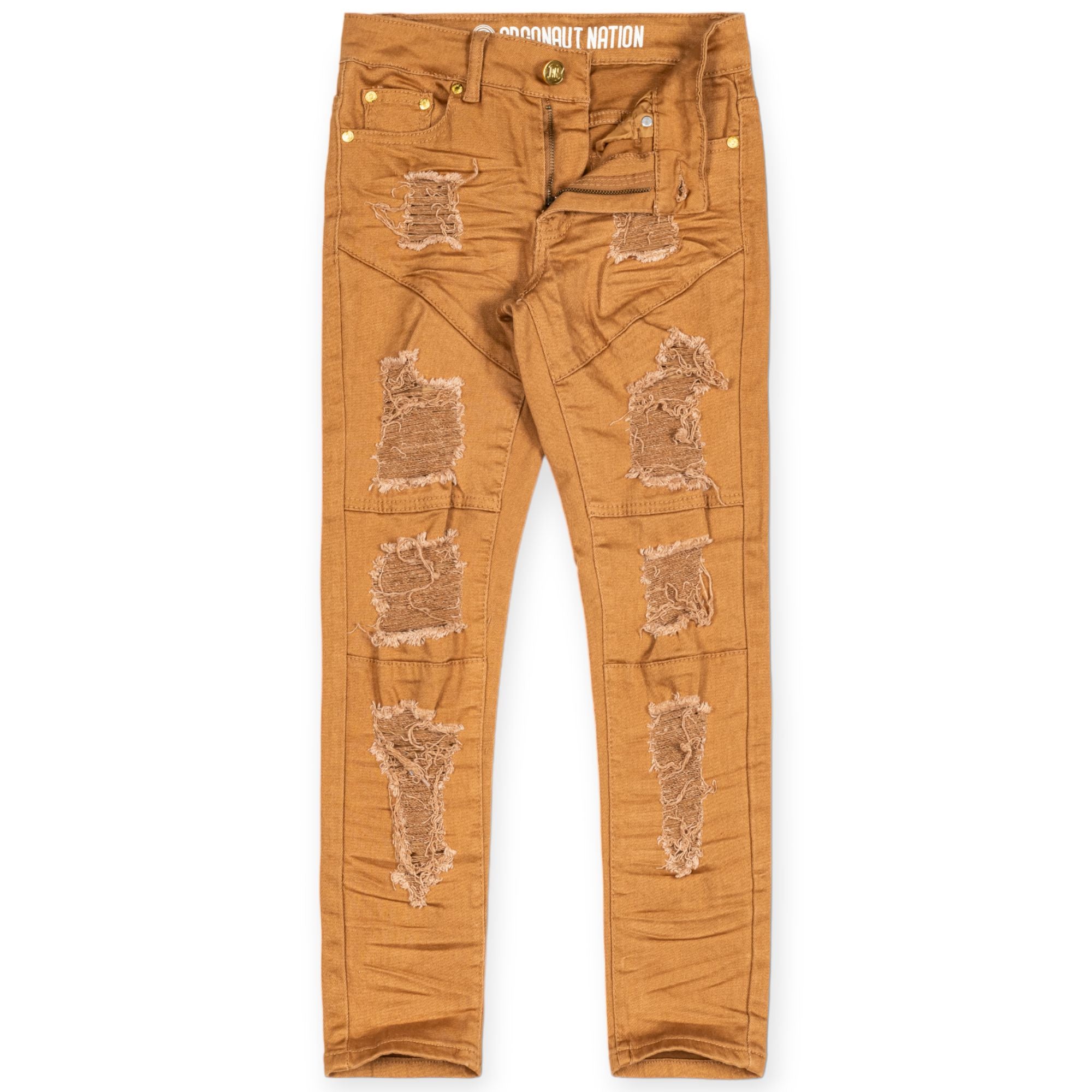 Argonaut Nations Boys Ripped Twill Jeans (Wheat)-Wheat-8-Nexus Clothing