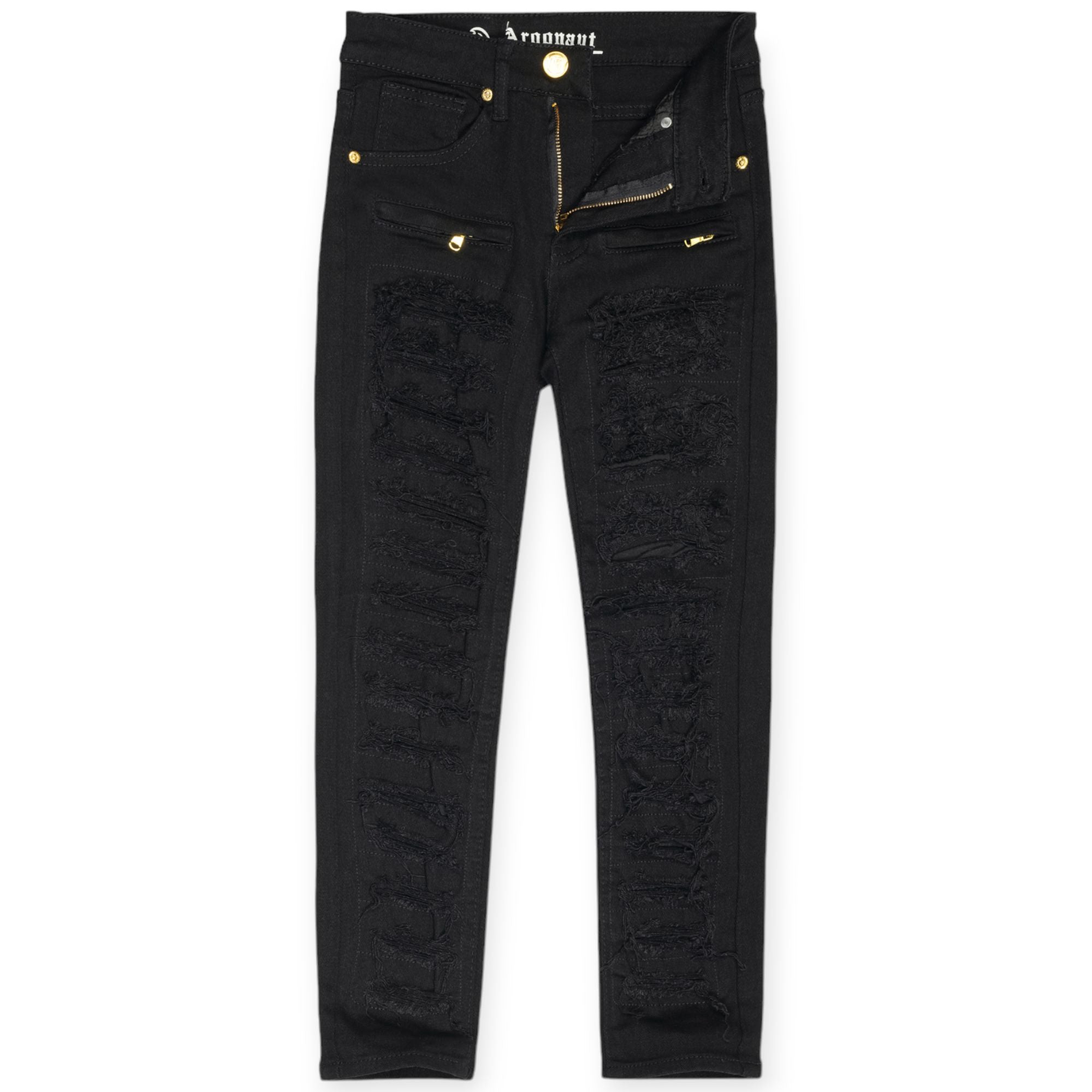 Argonaut Nations Kids Heavy Ripped Jeans (Black)-Black-8-Nexus Clothing