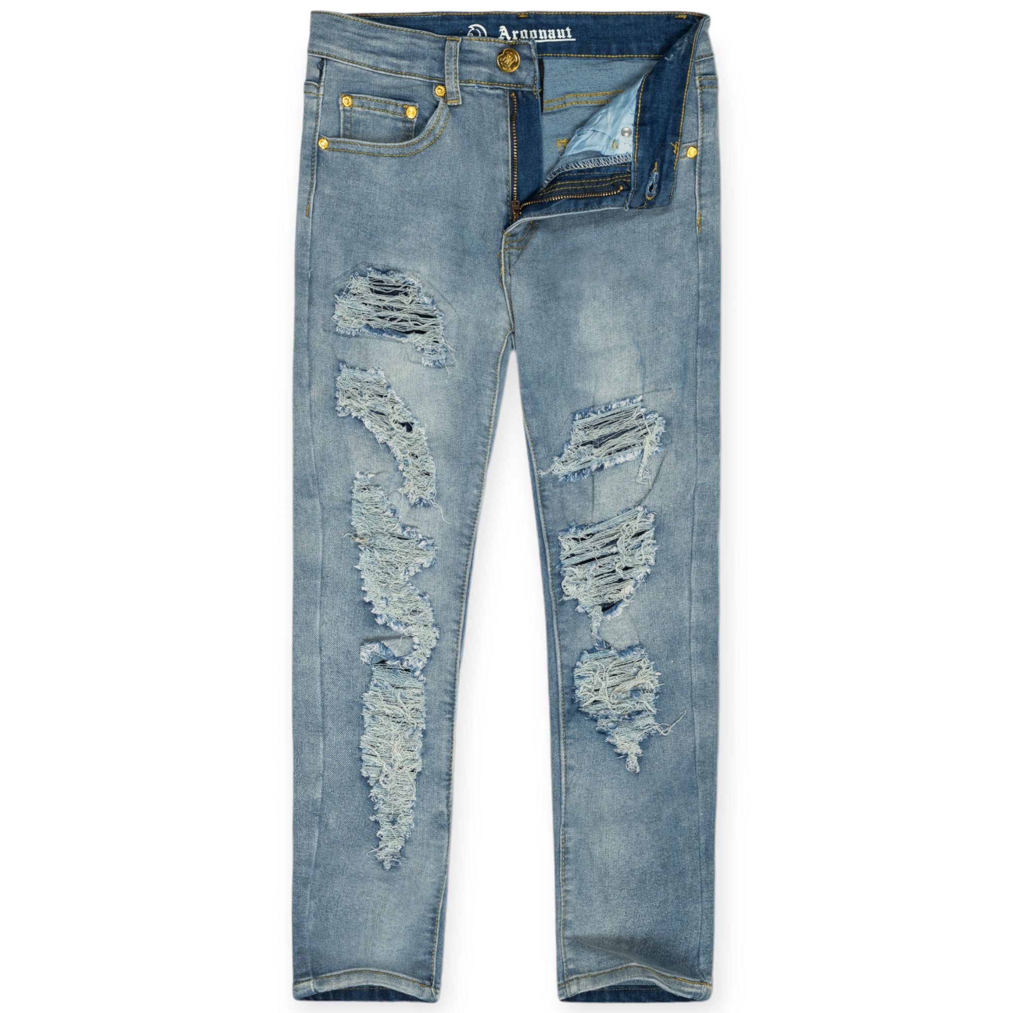 Argonaut Nations Kids Ripped Pants (Medium Blue)-Medium Blue-14-Nexus Clothing