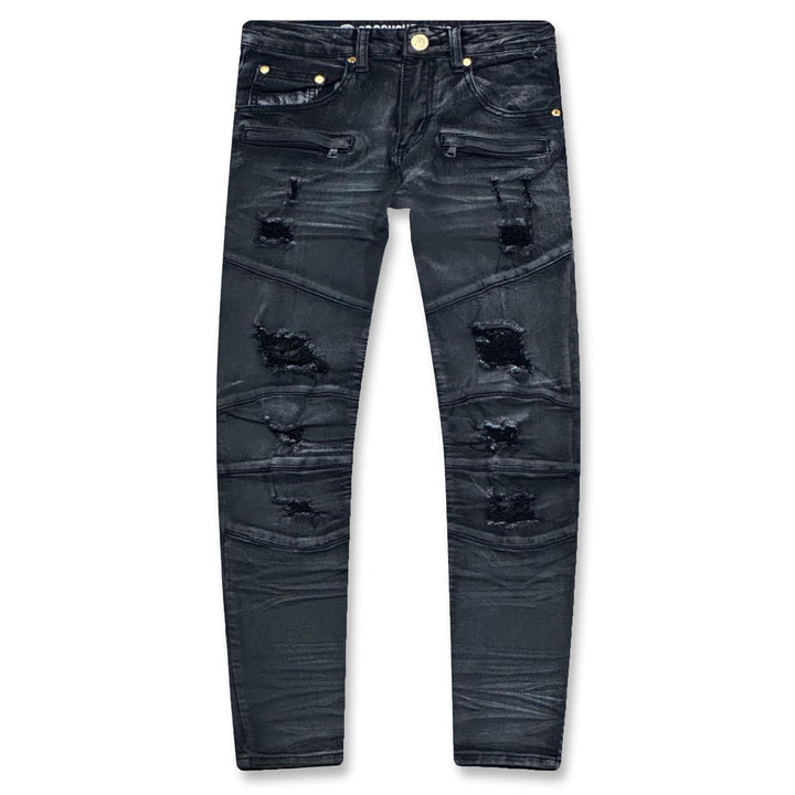 Argonaut Nations Men Cut and Sew Rip Skinny Jean (Black Wash)-Black Wash-30W X 32L-Nexus Clothing