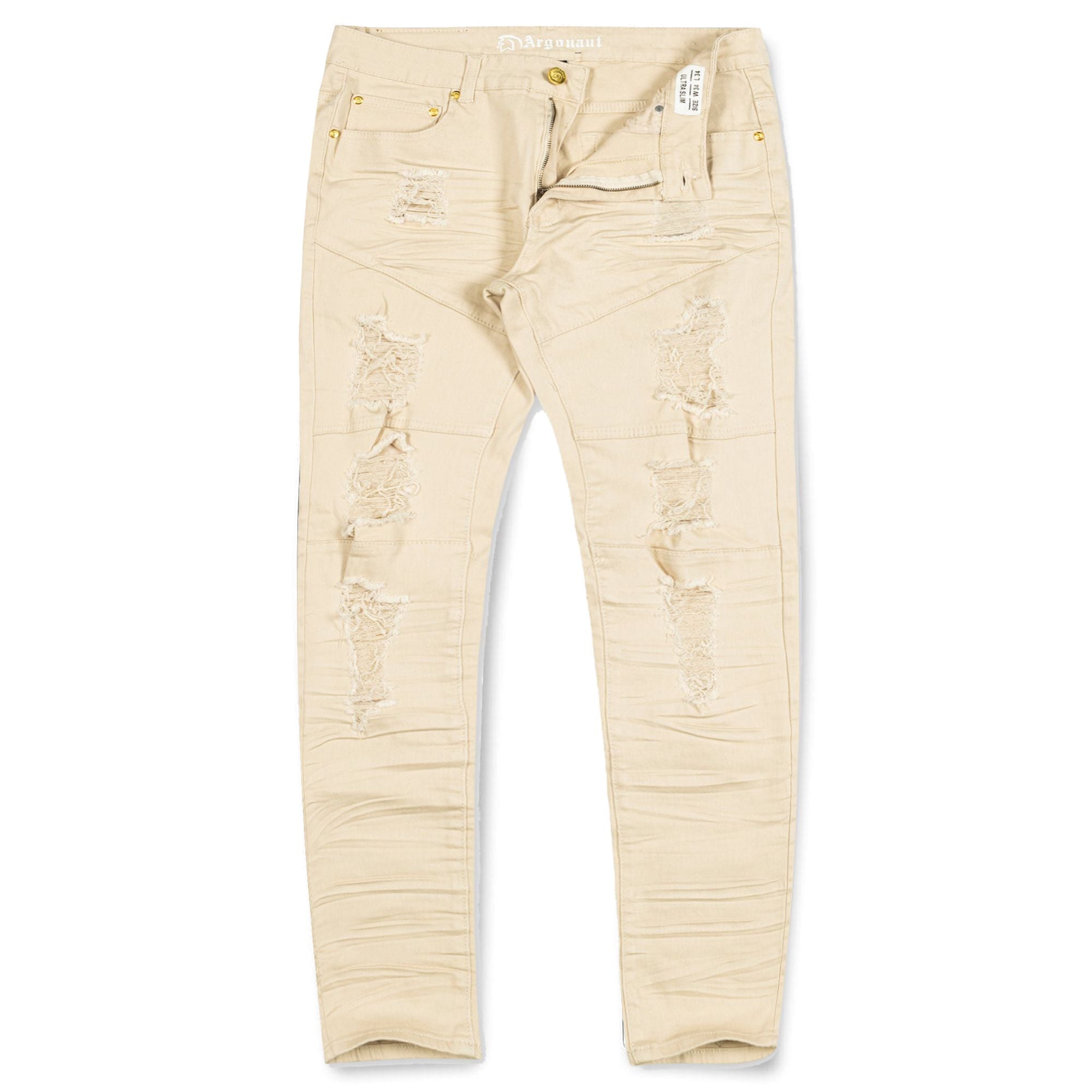 Argonaut Nations Men Ripped Jeans (Bone)-Bone-44W X 32L-Nexus Clothing