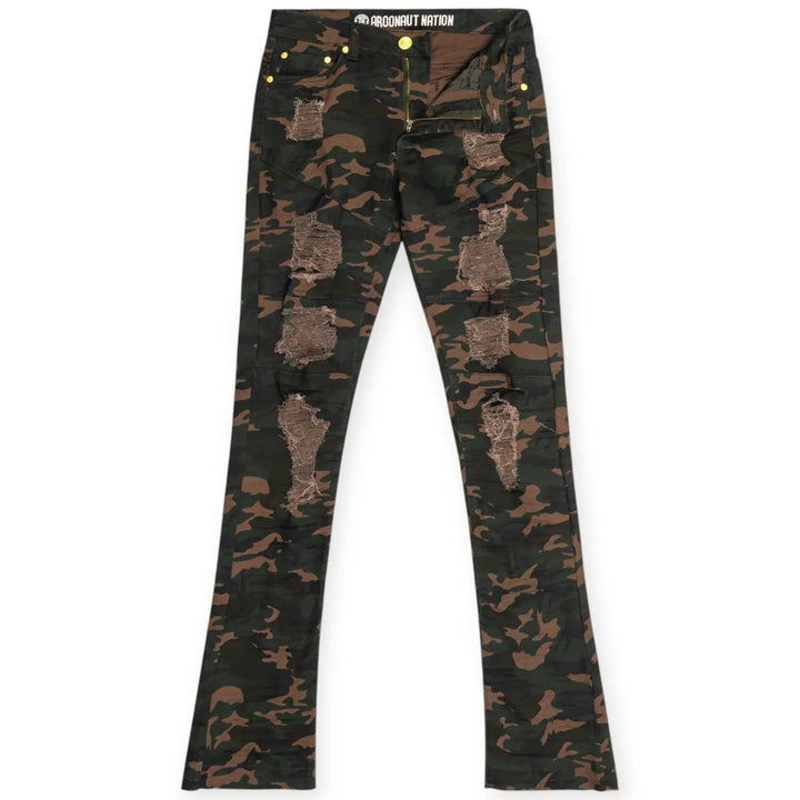 Argonaut Nations Men Stacked Jeans (Woodland)-Woodland-32W X 36L-Nexus Clothing