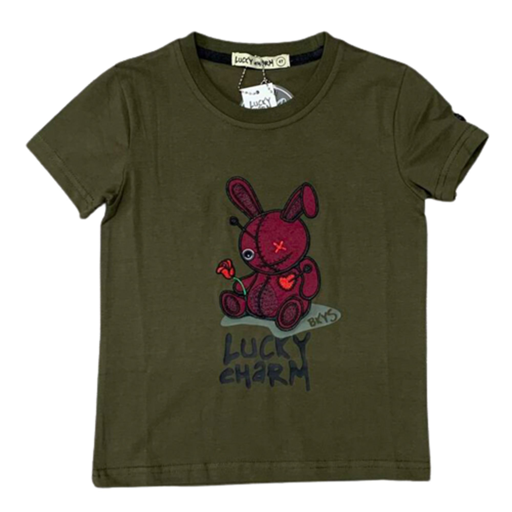 Black Keys Kids Lucky Charm T-Shirt (Olive)-Olive-10T-Nexus Clothing
