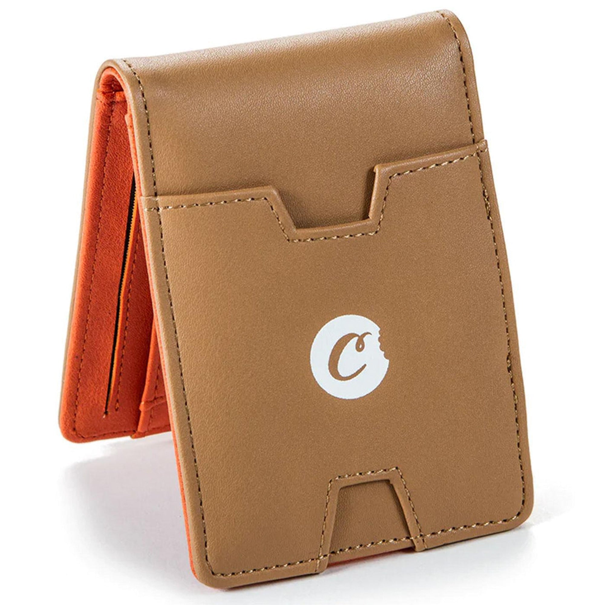 Cookies SF Men Bi-Fold Leather Card Holder (Brown)-Brown-OneSize-Nexus Clothing