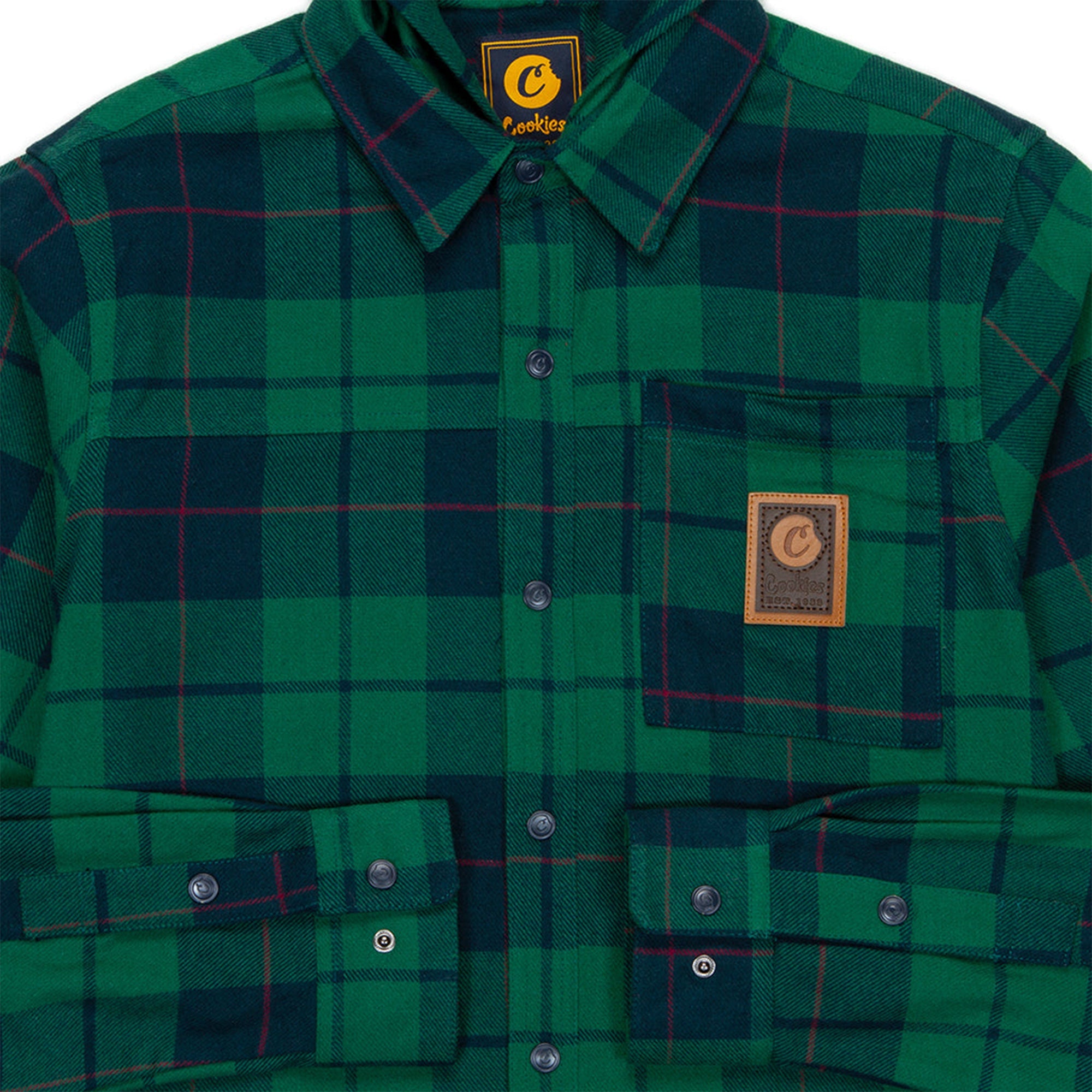 Cookies SF Men Park Ave Hooded LS Flannel (Navy)-Nexus Clothing