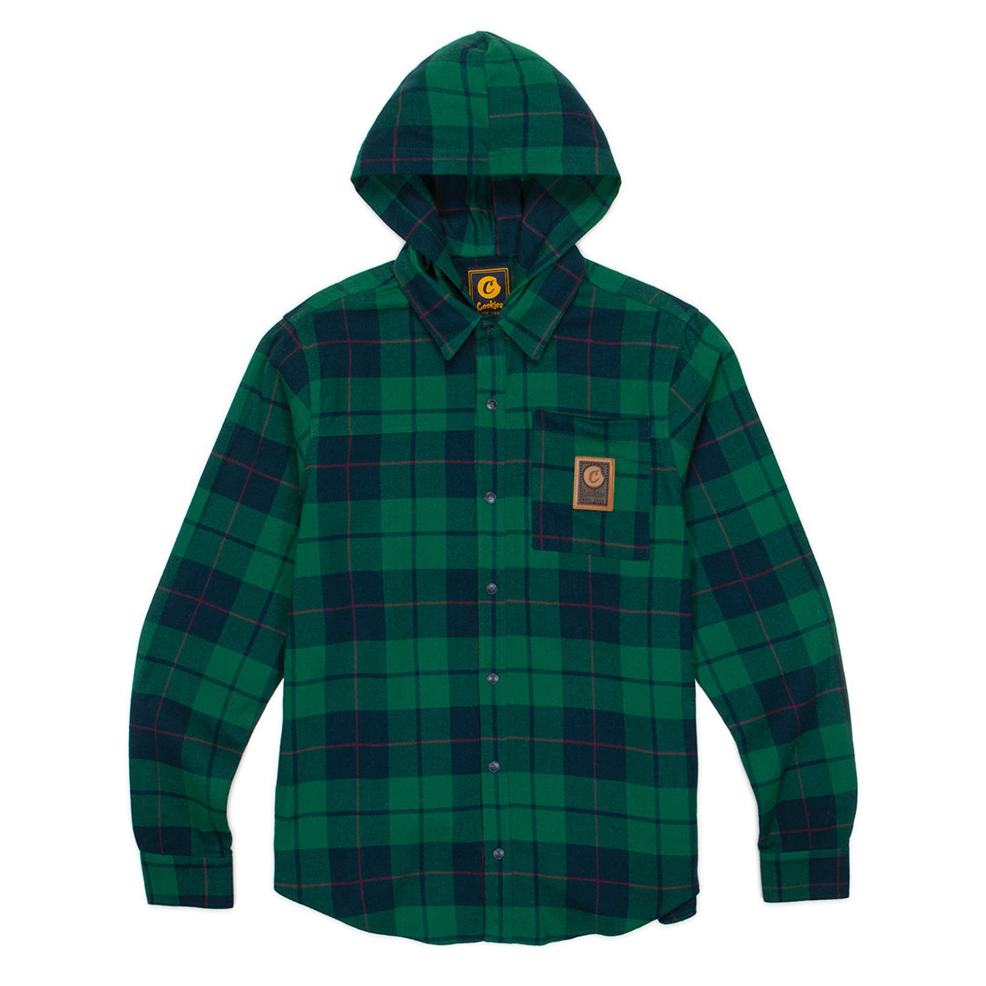 Cookies SF Men Park Ave Hooded LS Flannel (Navy)-Navy-Small-Nexus Clothing