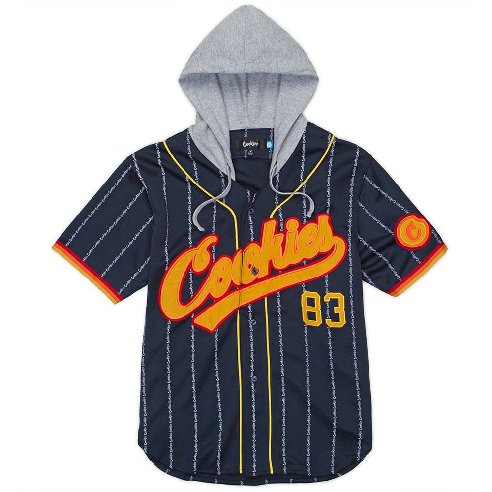 Cookies SF Men Puttin' In Work Hooded Baseball Jersey (Navy)-Navy-Small-Nexus Clothing