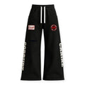 Corrupt K-9 Men Logo Patches Wide Leg Sweatpants Black Red