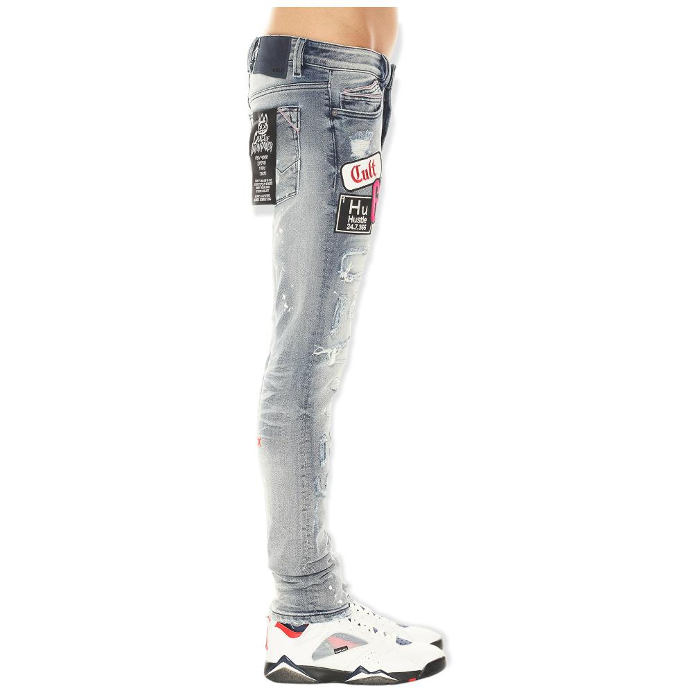 Cult of Individuality Men Punk Super Skinny (Blue)-Nexus Clothing