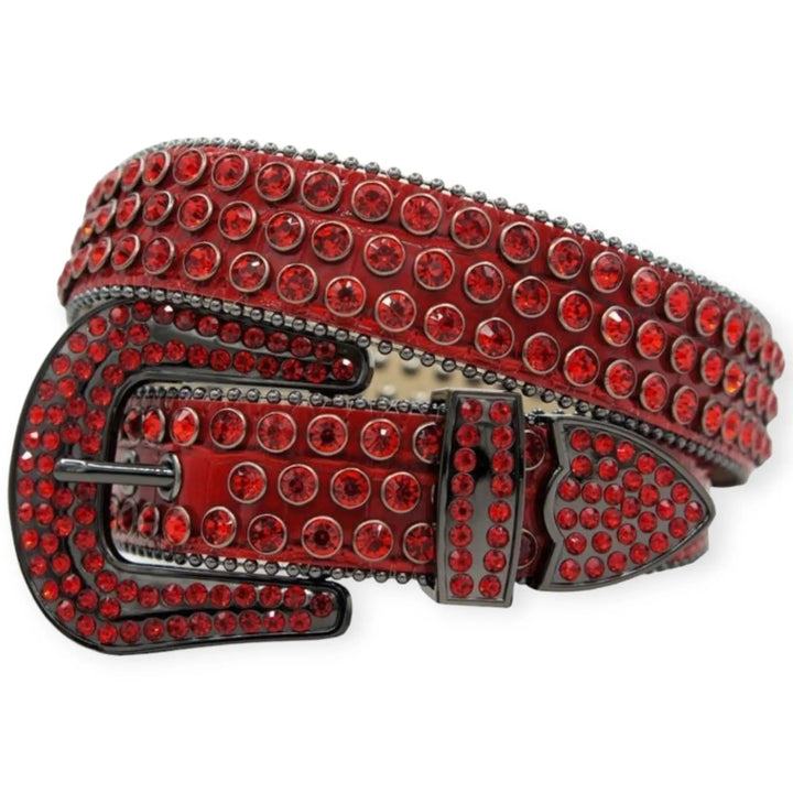 DNA Premium Belt Men Red Snake Red Stone(Red) display picture 3