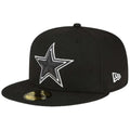Dallas Cowboys New Era Men Black and White 59Fifty (Black White)