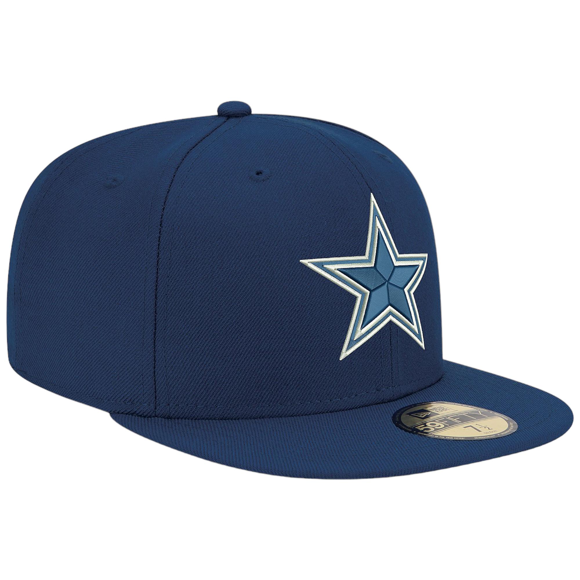 Dallas Cowboys New Era Men NFL Shield 59Fifty Fitted Hat (Navy)-Nexus Clothing