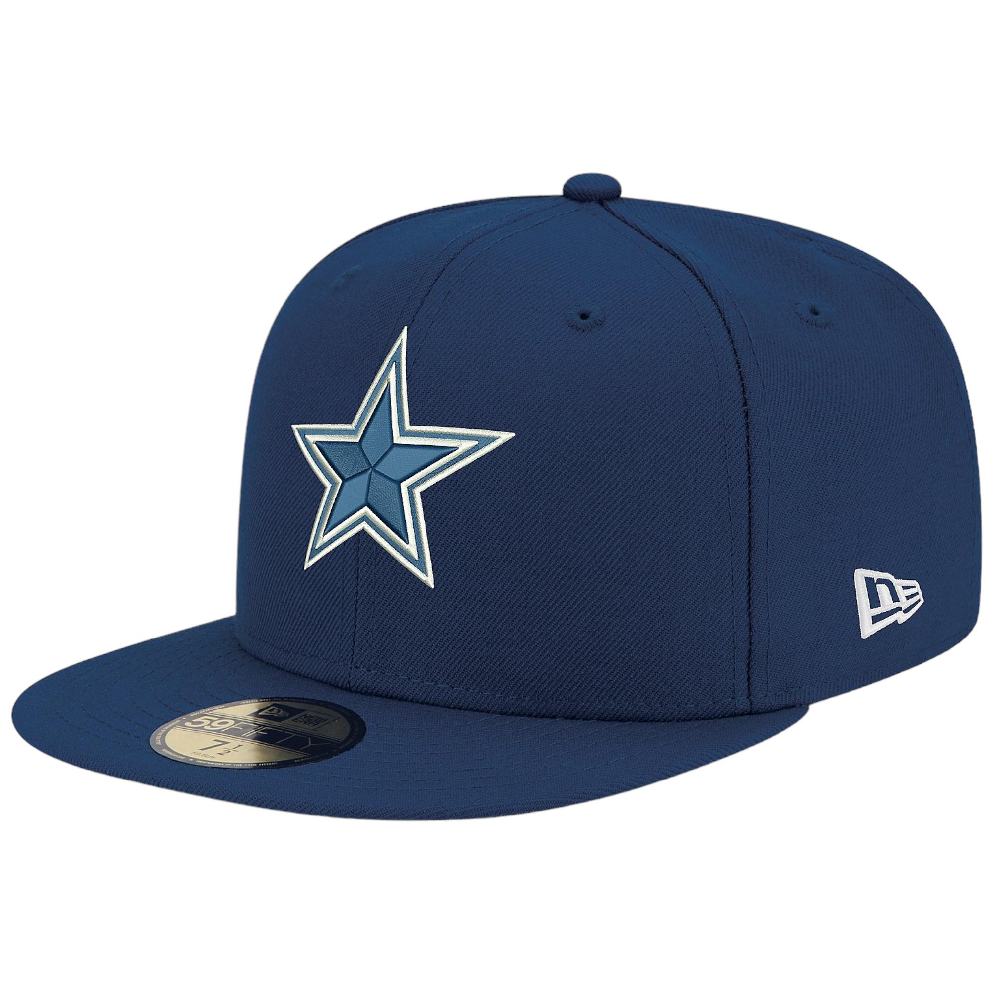 Dallas Cowboys New Era Men NFL Shield 59Fifty Fitted Hat (Navy)-Navy-8-Nexus Clothing