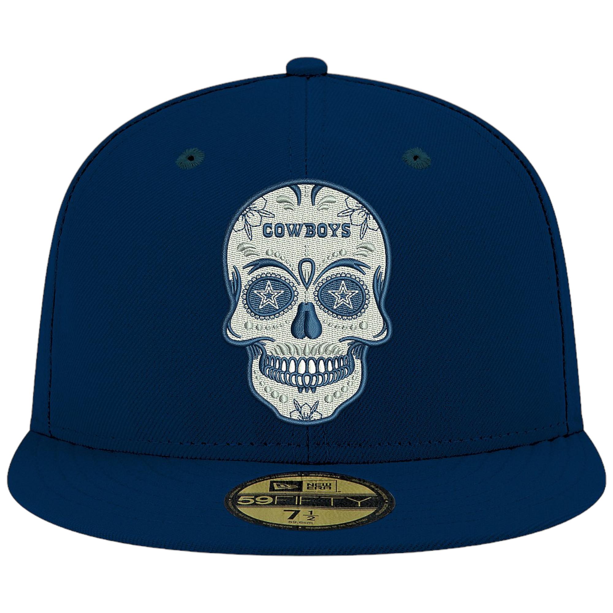 Dallas Cowboys New Era Mens Skully 59Fifty Fitted Hat (Navy)-Nexus Clothing